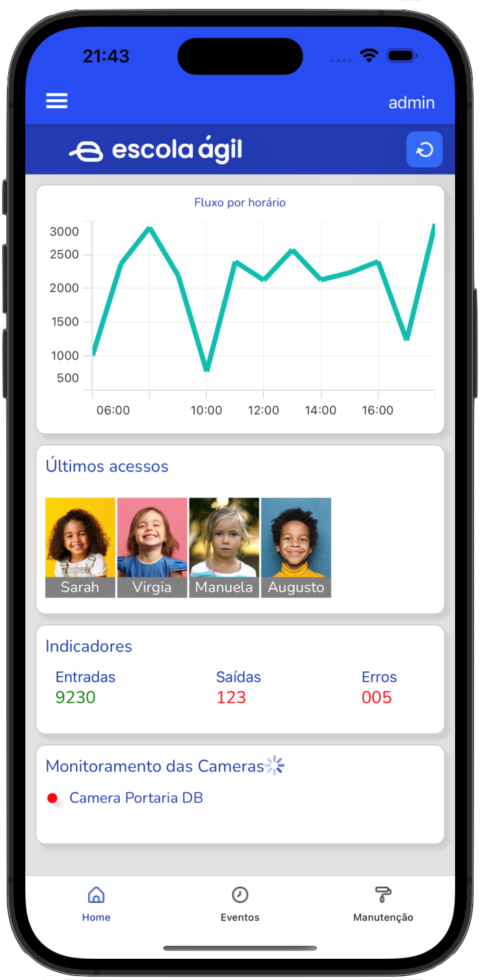 Escola Agil app on mobile