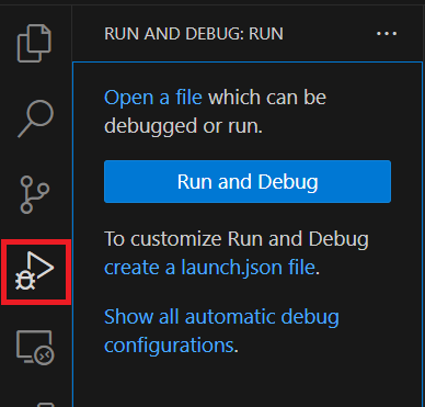 Run application using VS Code run button
