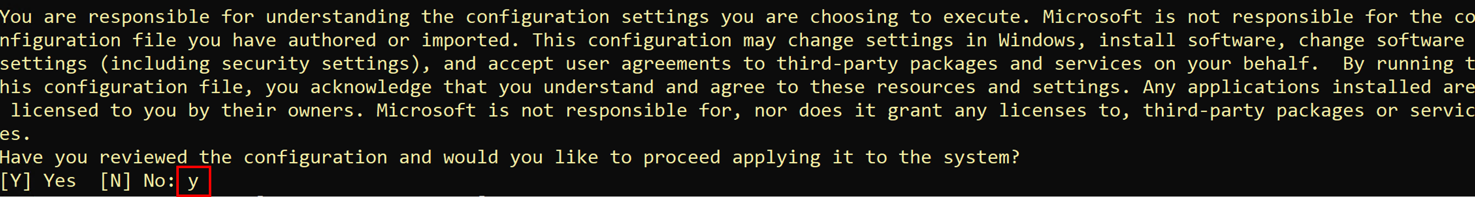 License agreement screen