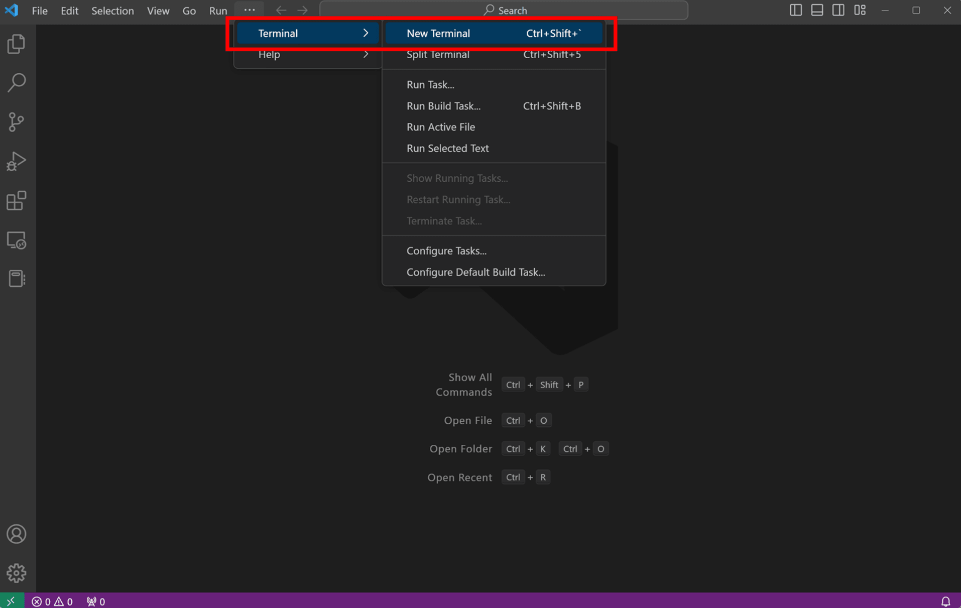VS Code New Terminal