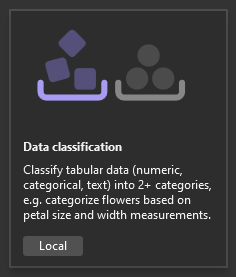 Screenshot of Model Builder's data classification option.