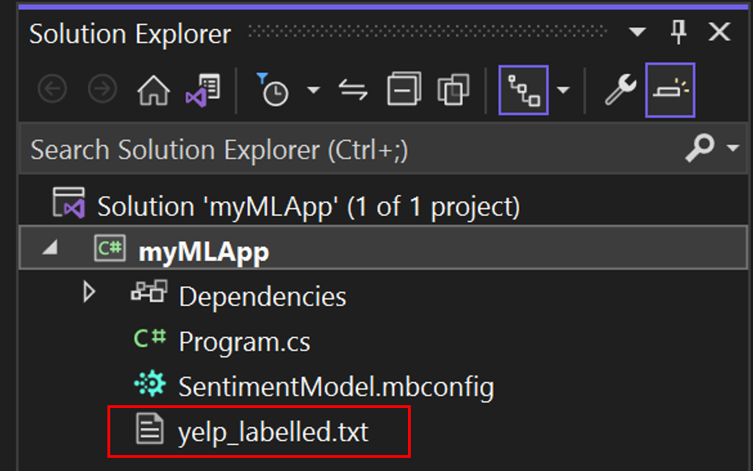 Visual Studio Solution Explorer