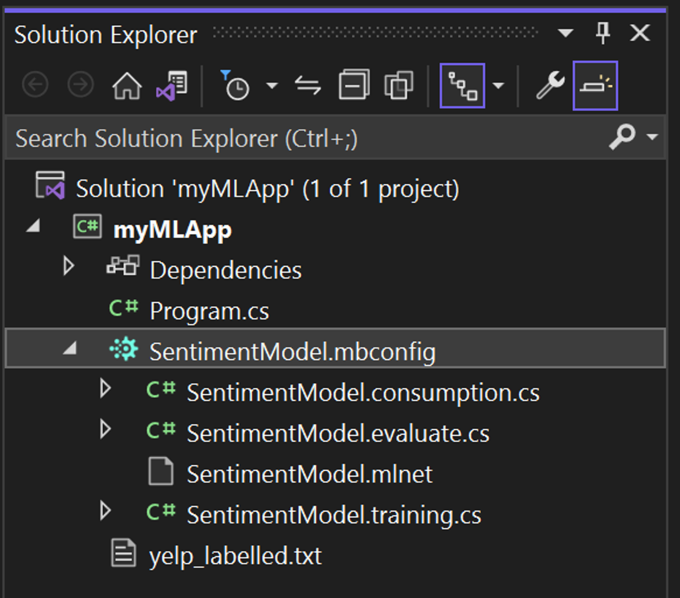 Visual Studio Solution Explorer