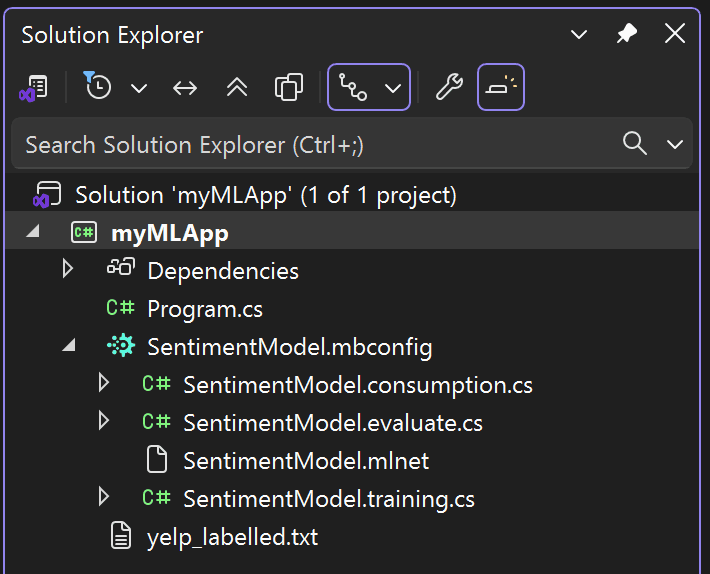 Visual Studio Solution Explorer