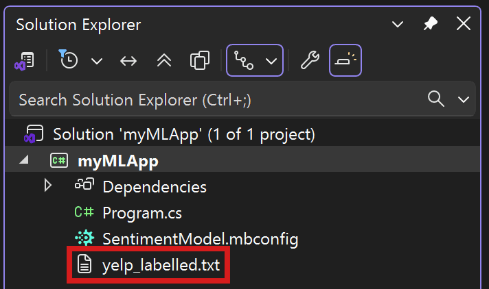 Visual Studio Solution Explorer